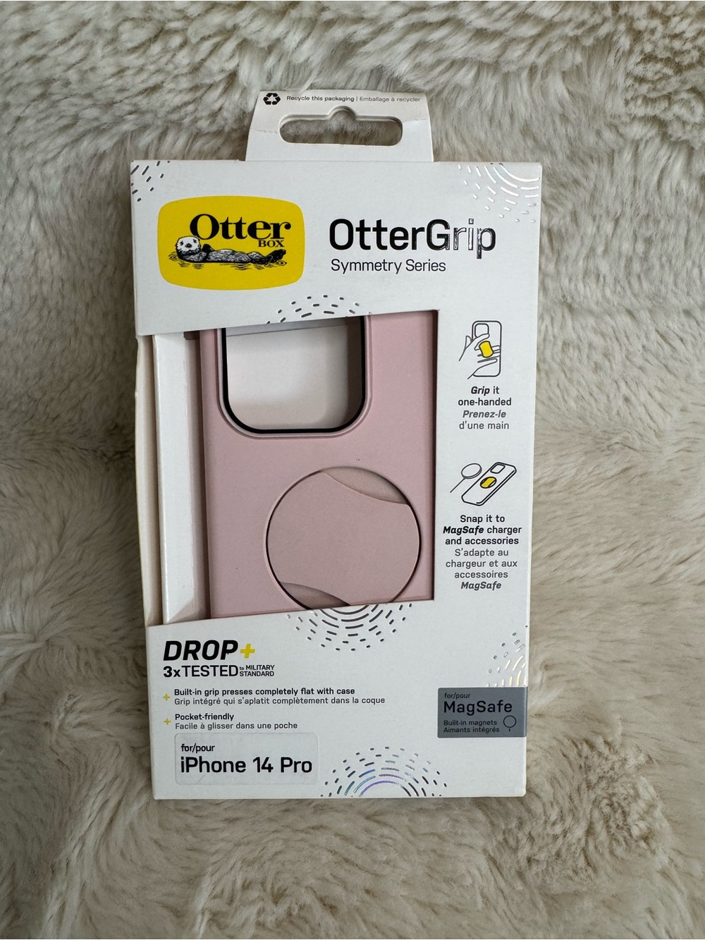 OtterBox OtterGrip Symmetry Series Pink Case for iPhone 14 Pro